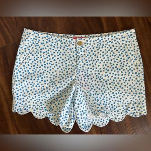 NWT Lilly Pulitzer Buttercup Shorts, 14, Zanzibar Blue, Lilly’s Dot Inverse